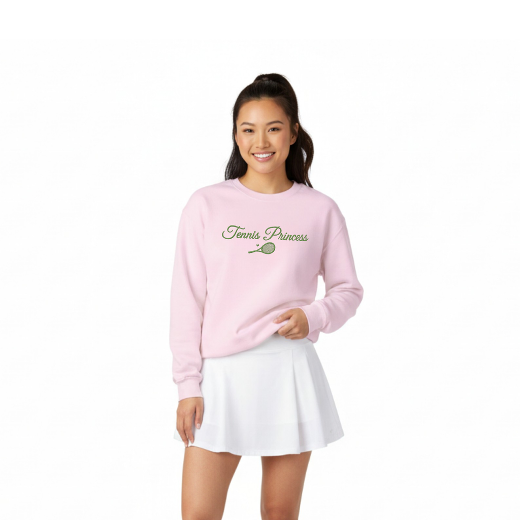 Tennis Princess Sweater – Classic White Crewneck