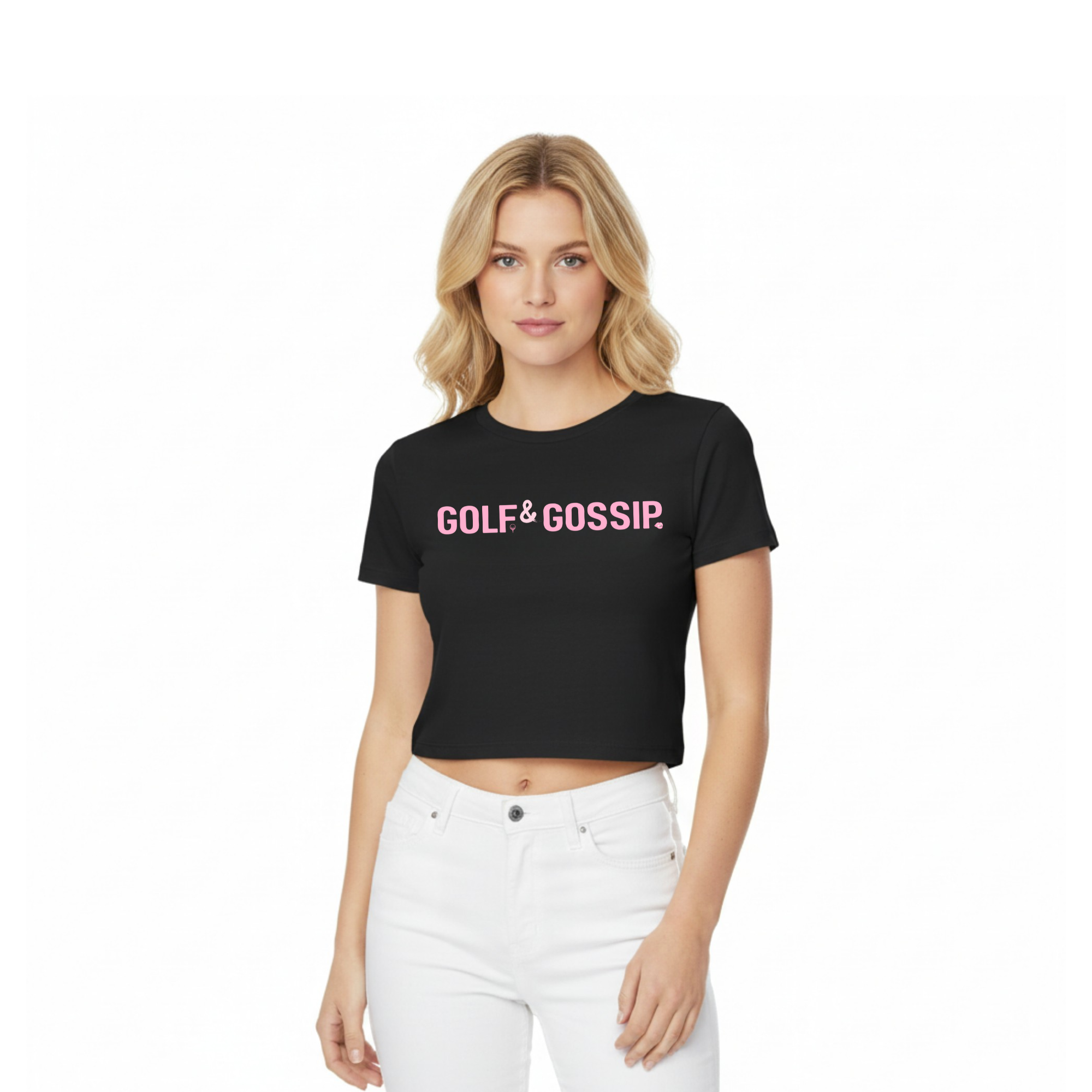 Golf & Gossip Crop Tee – Statement Top