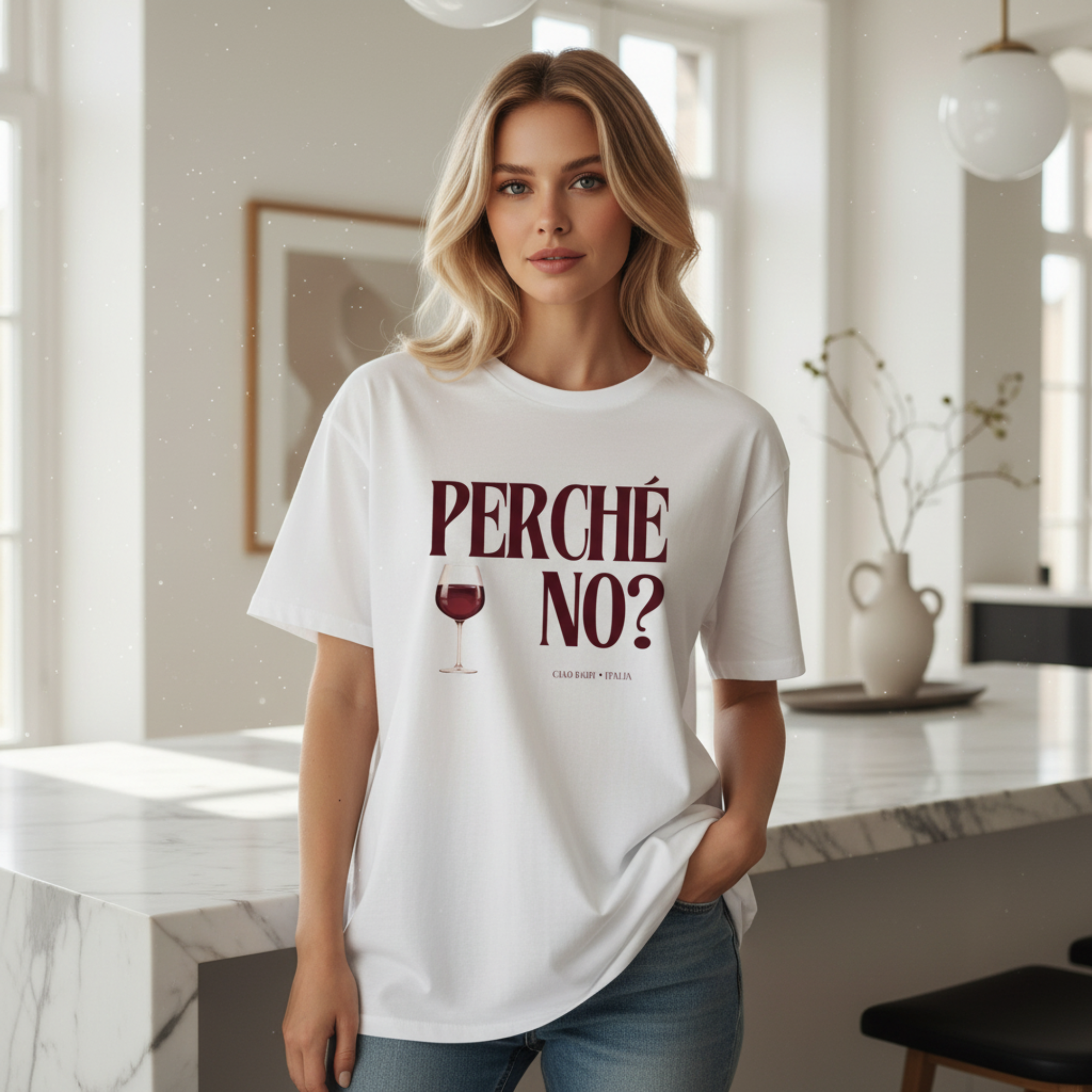 Perché No? Italian Wine Graphic Tee | Relaxed Fit Lifestyle T-Shirt